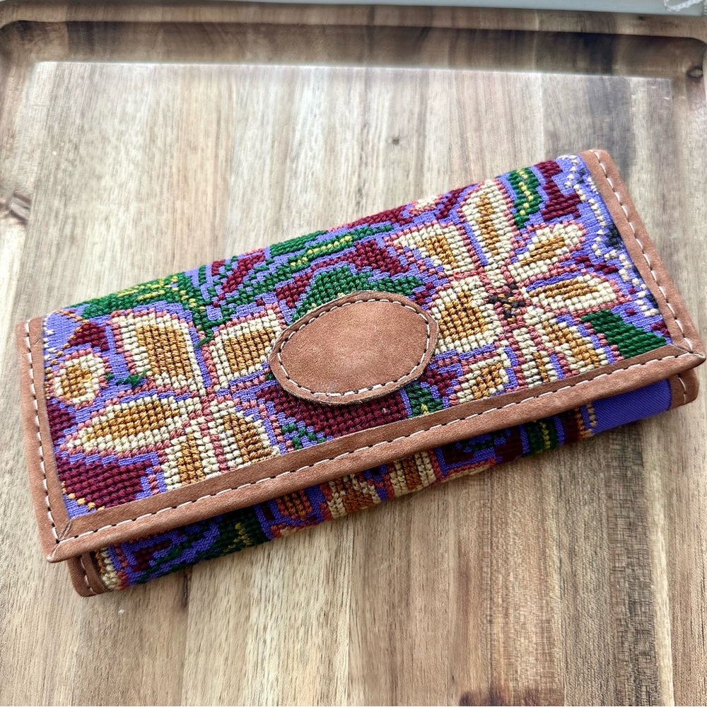 Mexican Embroidered Wallet Floral Artisan Wallet